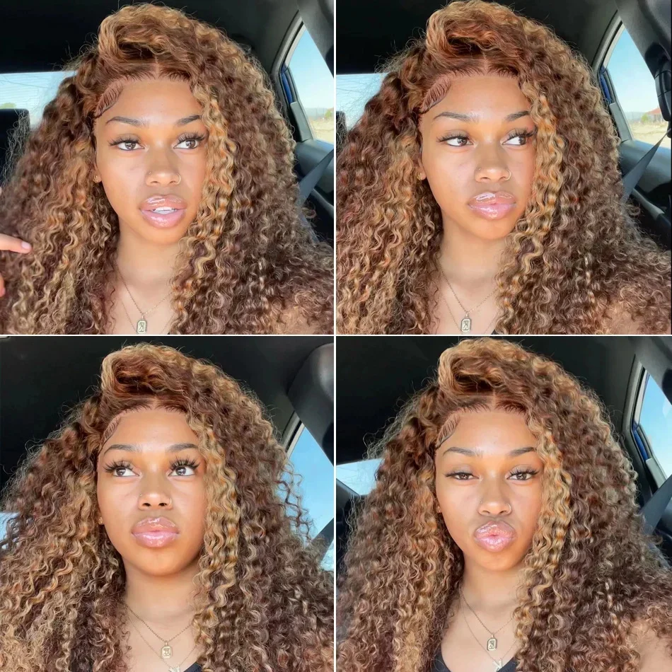 Highlight Wig Human Hair Ombre HD Lace Front Wig 13x6 Human Hair Deep Wave 13x4 Lace Frontal Wig Brazilian Curly Wigs For Women