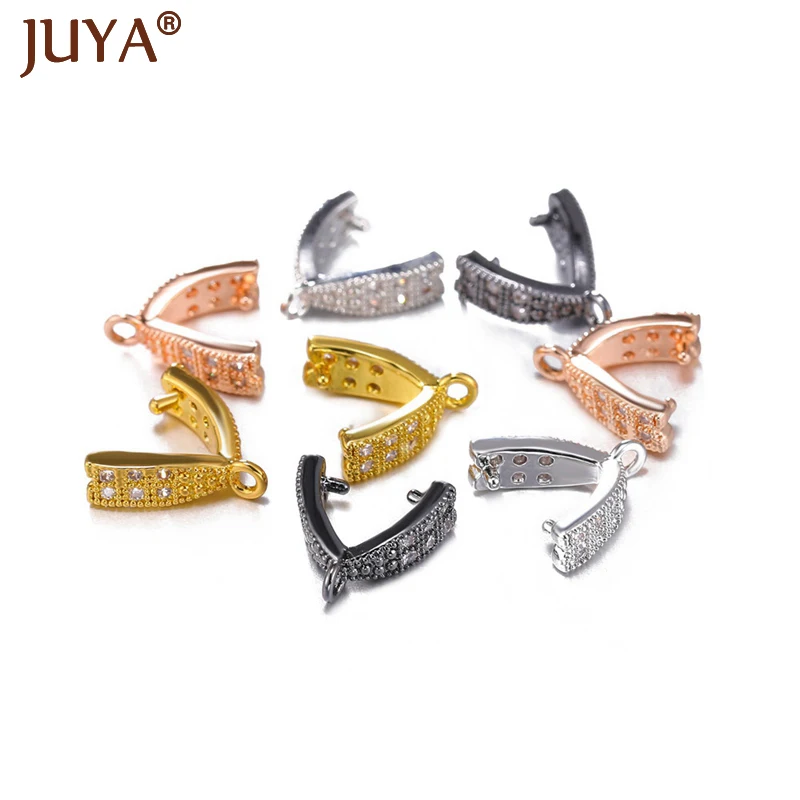 

Зажим для кулона, с фианитами, принадлежности для сережек, 1 пара