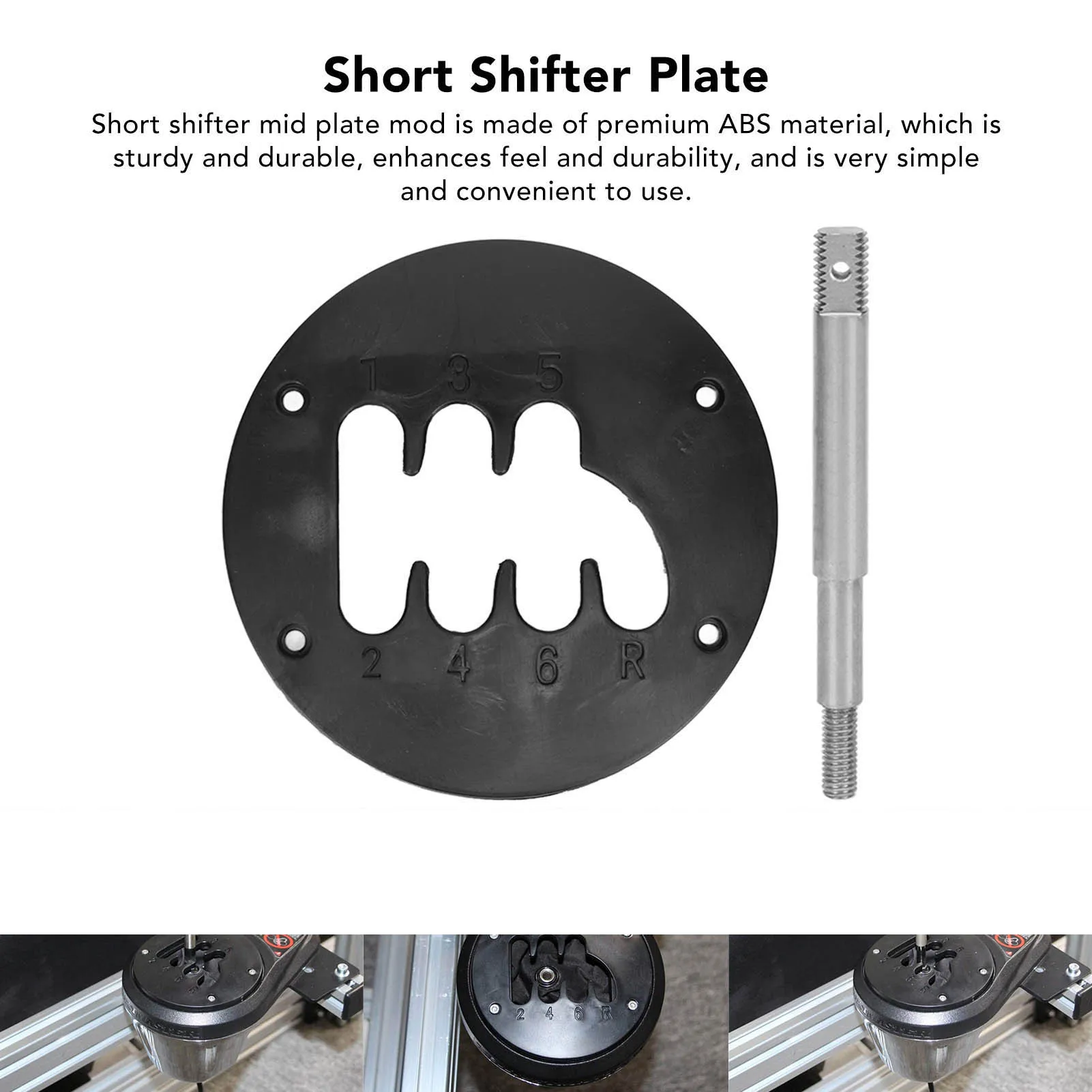 Shifter Plate Mod with 95mm Lever Professional Short Shifter Mid Plate Simulation for Thrustmaster TH8A Gear Racing Game
