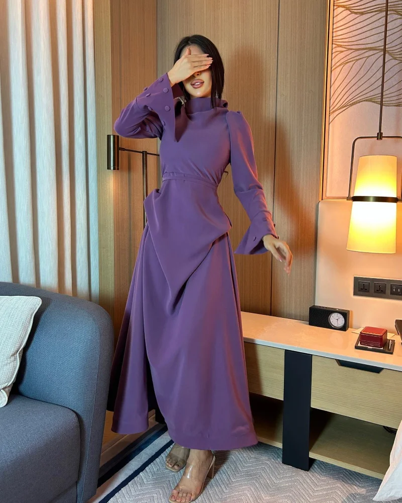 Epoch Long Evening Dress فساتين السهرة Elegant Full Sleeve O-Neck A-Line Formal Fashion Party Gown For Sexy Women 2024 New