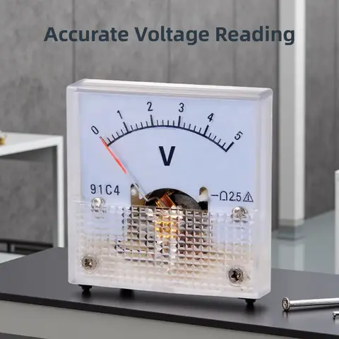 DC Ampere Meter 91C4 Ammeter 1/2/3/5/10/20/30/50/100/200 A V Voltmeter Analog Panel Meter Mechanical Pointer 91C4 Ammeter