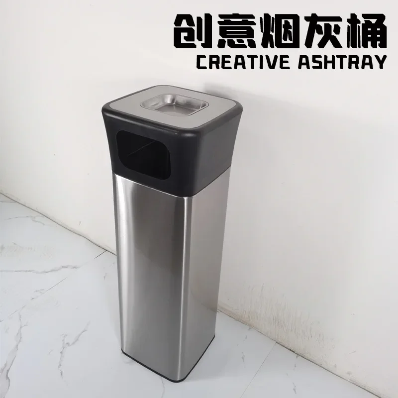 Public open seat trash can