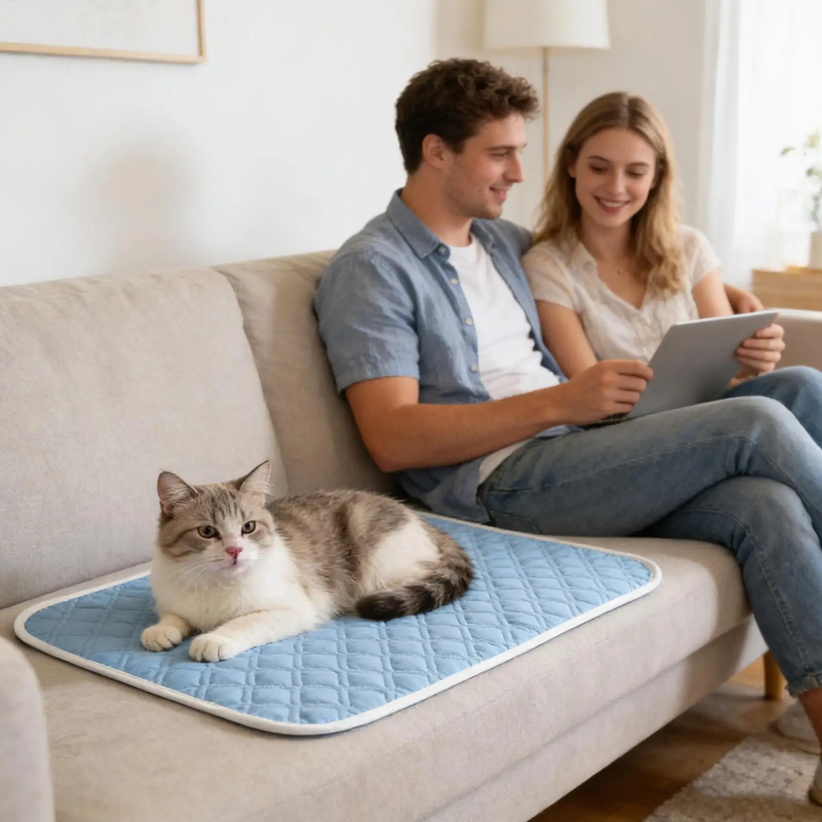 Cooling Pad For Dog cat Sweat Absorbent Sleeping Rug 45x35cm Soft Self Cooling Pet Mat For Small Medium Large Dog Kitten Crate