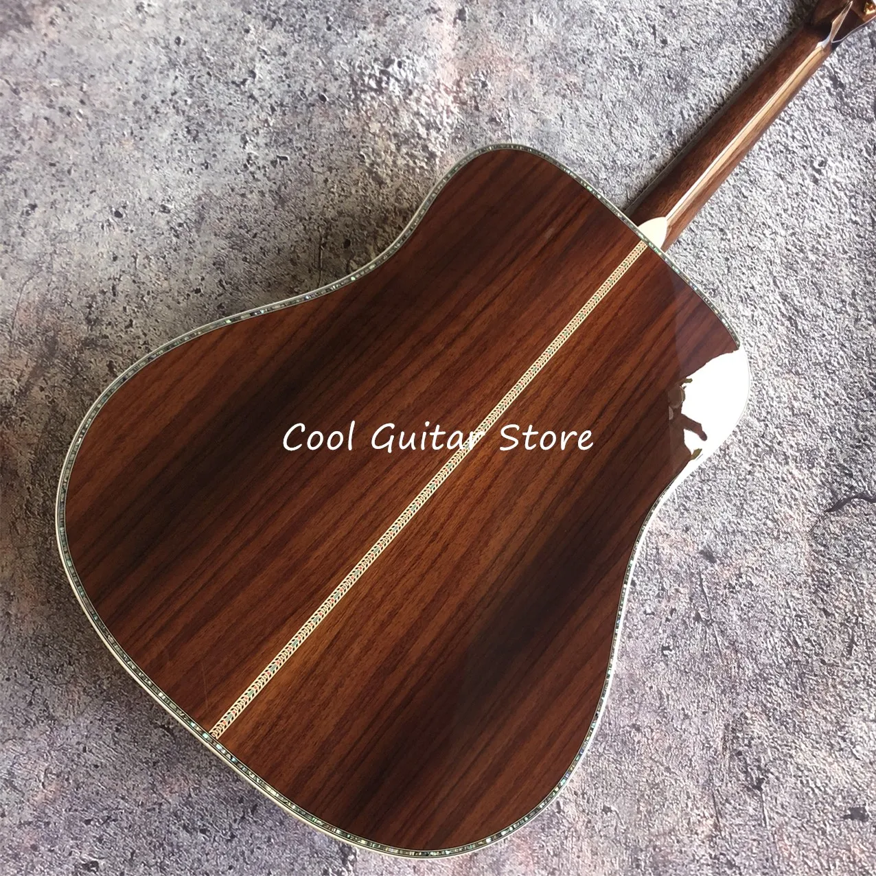 Solid Wood Section Acoustic Guitar, Ebony Fingerboard, D Barrel, 41 Inch, D45 Series, Free Shipping