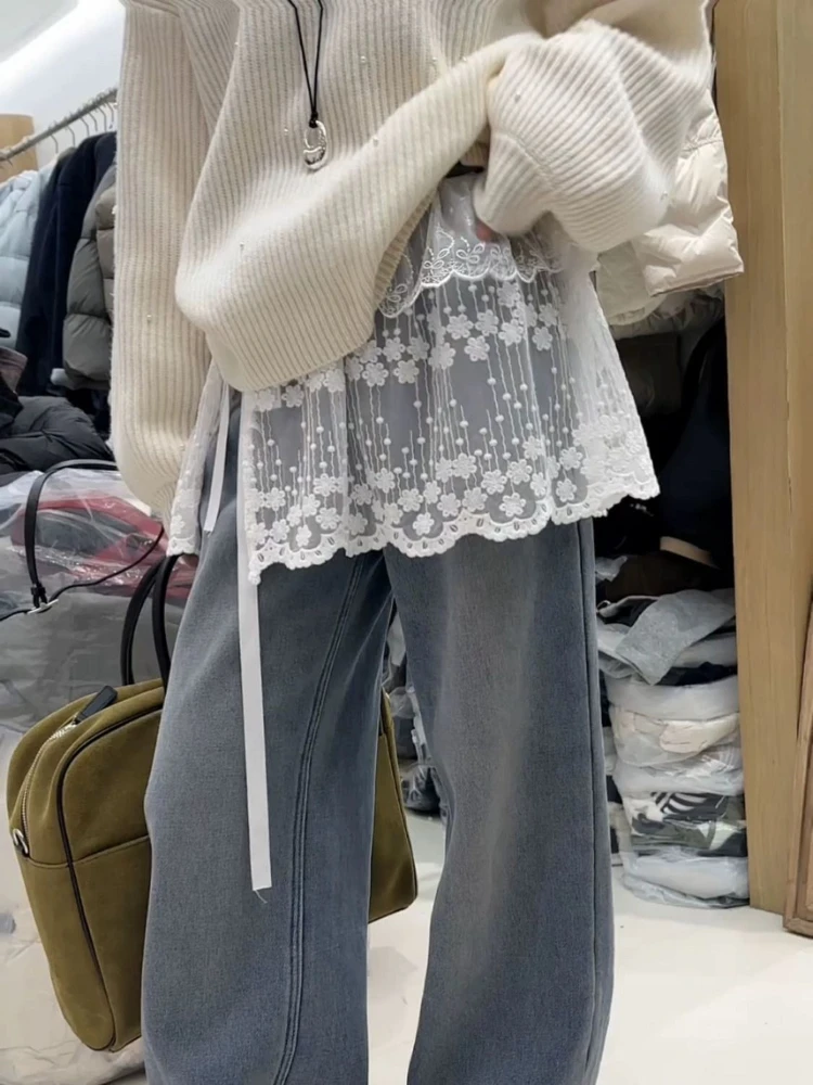 

Korean Fashion See Through Mesh Skirts High Waist Lace Up Skirt For Women 2025 Summer New All-match Faldas Sexy Mujer