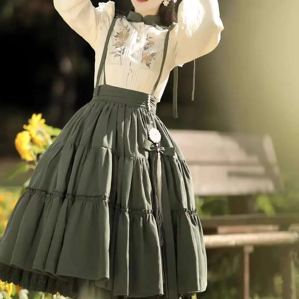 New Lolita Princess Dress Western Style Clothes Daily Rural Style Op Academic Atmosphere Han Elements Skirt Tops Cos Cosplay