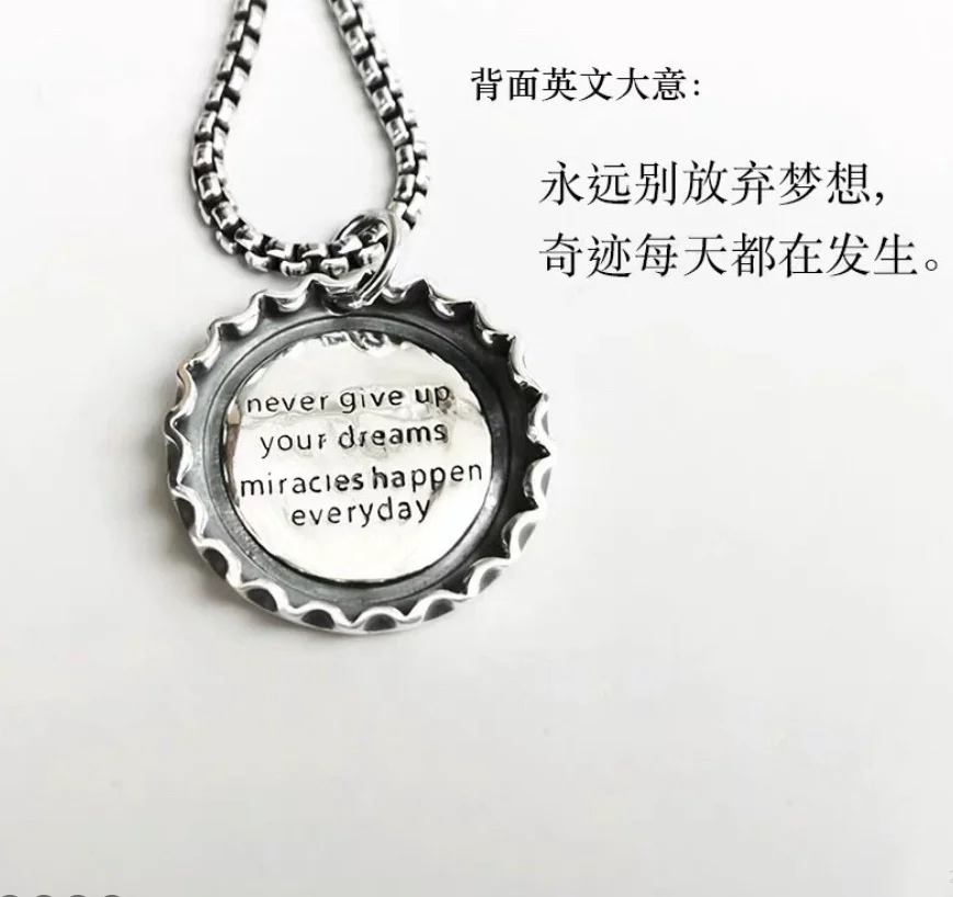 Trendy Coca Cola Bottle Cap Necklace Men's and Women's Long Jewelry