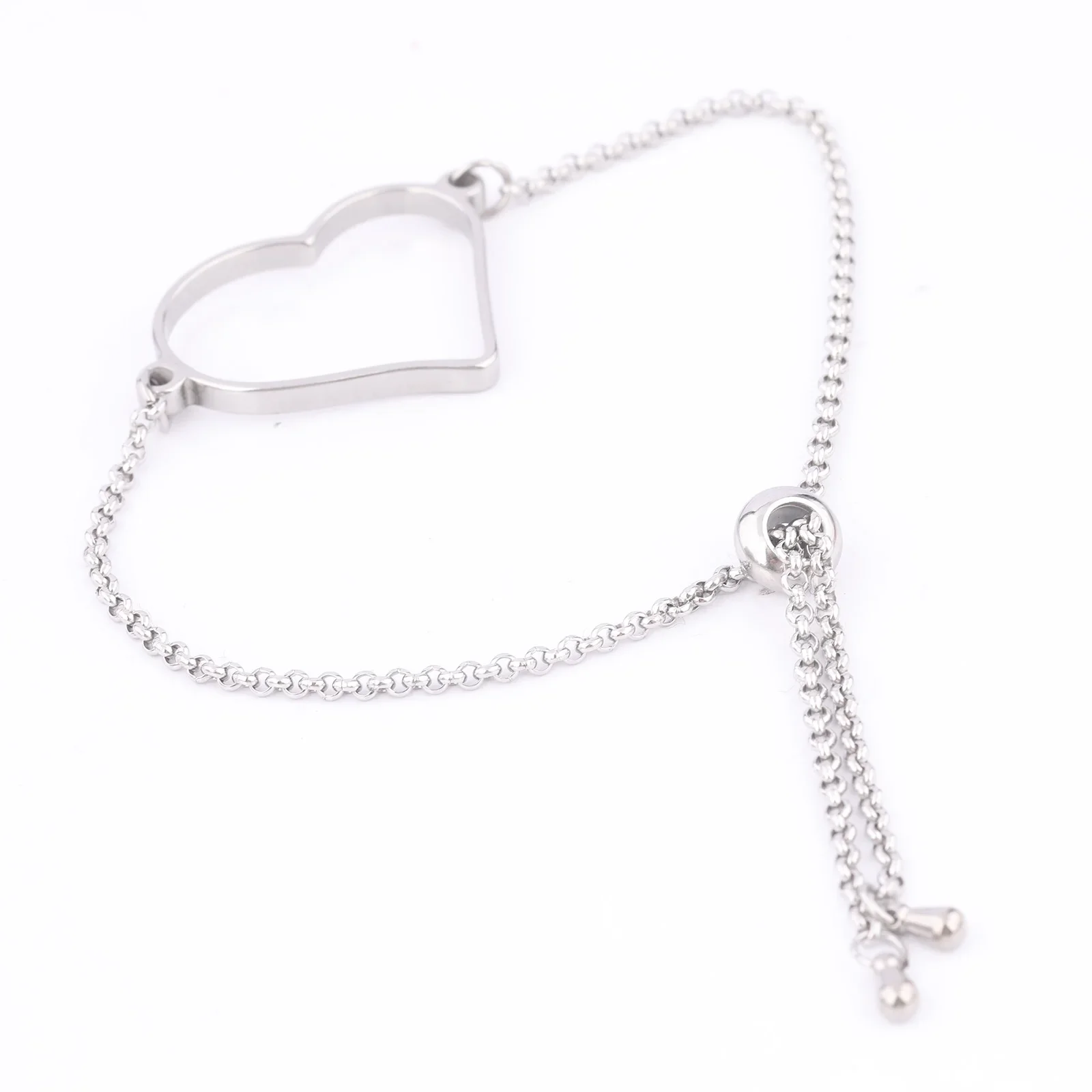 3pcs Stainless Steel Gold Plated Heart Open Bezel Bracelet Connector Frame Blanks For Resin Jewelry Making Supplies view 2