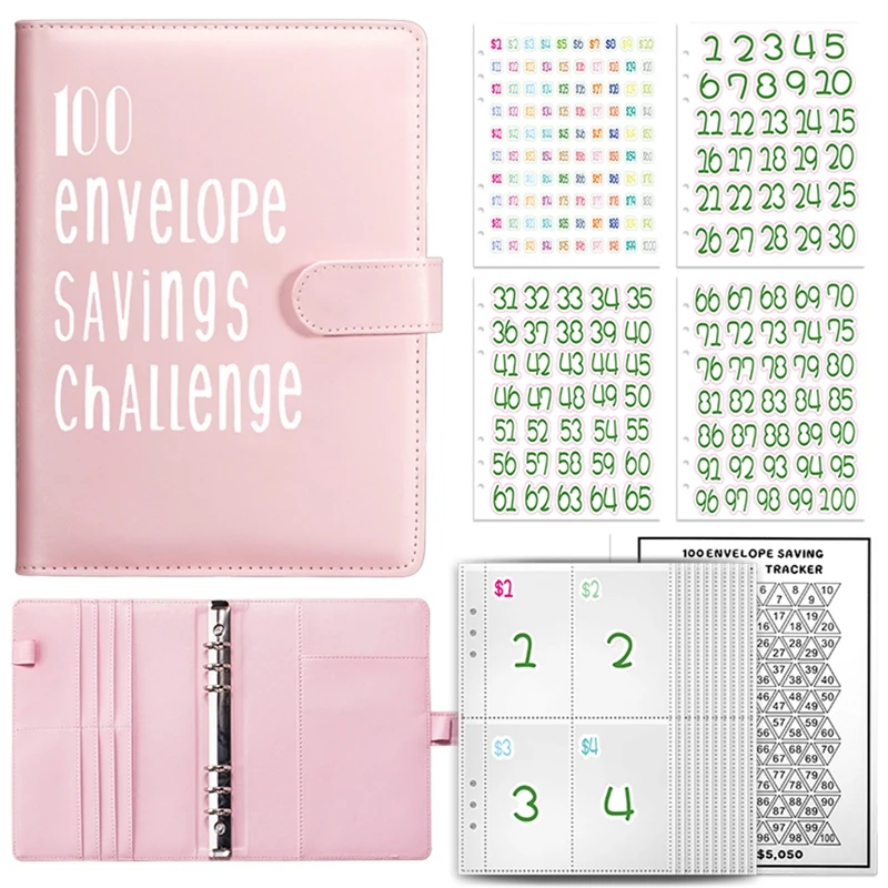 100 Envelope Challenge Binder Couple Challenge Event Save Together Challenge Notepad Savings Folder Savings Challenges Binder