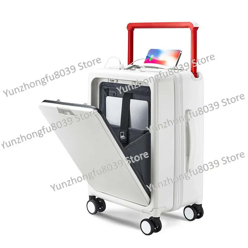 Wide tie rod suitcase 24-inch boarding suitcase high value aluminum frame password case universal wheel PC durable