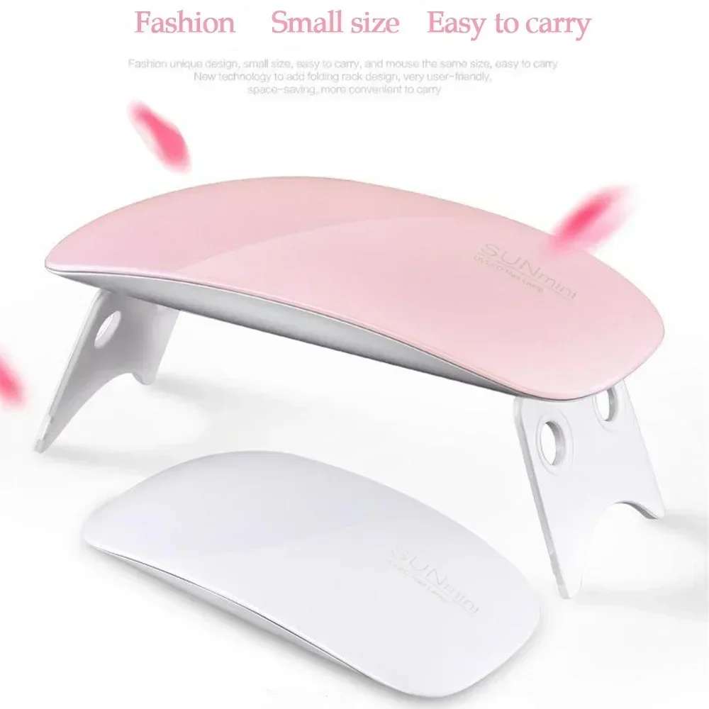 USB Nail Drying Mini LED Phototherapy Machine 6W UV Gel Polish Curing LED Mini Nail Lamp Nail Art