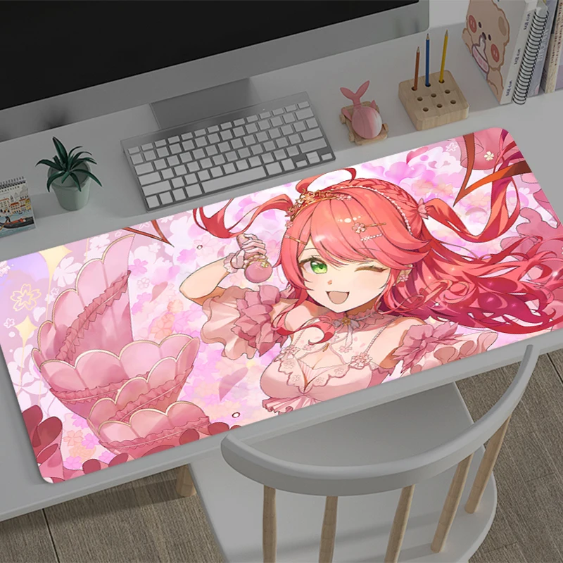 

Large Mouse pad Hololive Sakura Miko game player keyboard pad non-slip office study desk mat floor mat coaster PC game Mousepad