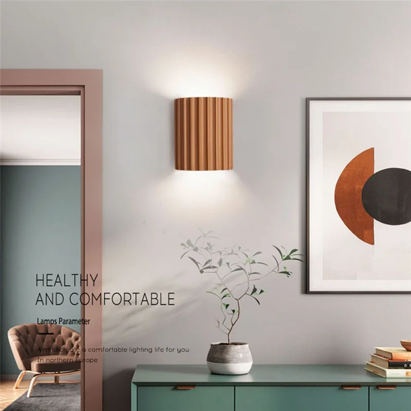

A82I-Modern Resin LED Wall Lamp 110V With 3 Color Light Source Included For Bedroom,Room, Study, Hallway, Dining & Hotel
