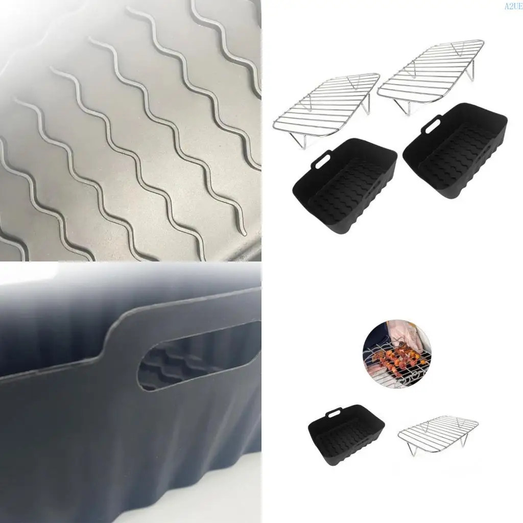 

A2UE Air Fryer Tray Silicone Baking Liners Baking Inner Liners Cooking Tool