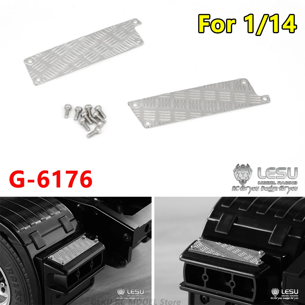 LESU 1/14 RC Truck Metal Stainless Steel Sticker G-6176 for Tamiya Traction Truck Model Toy Rear Tail Light Decorative Plate