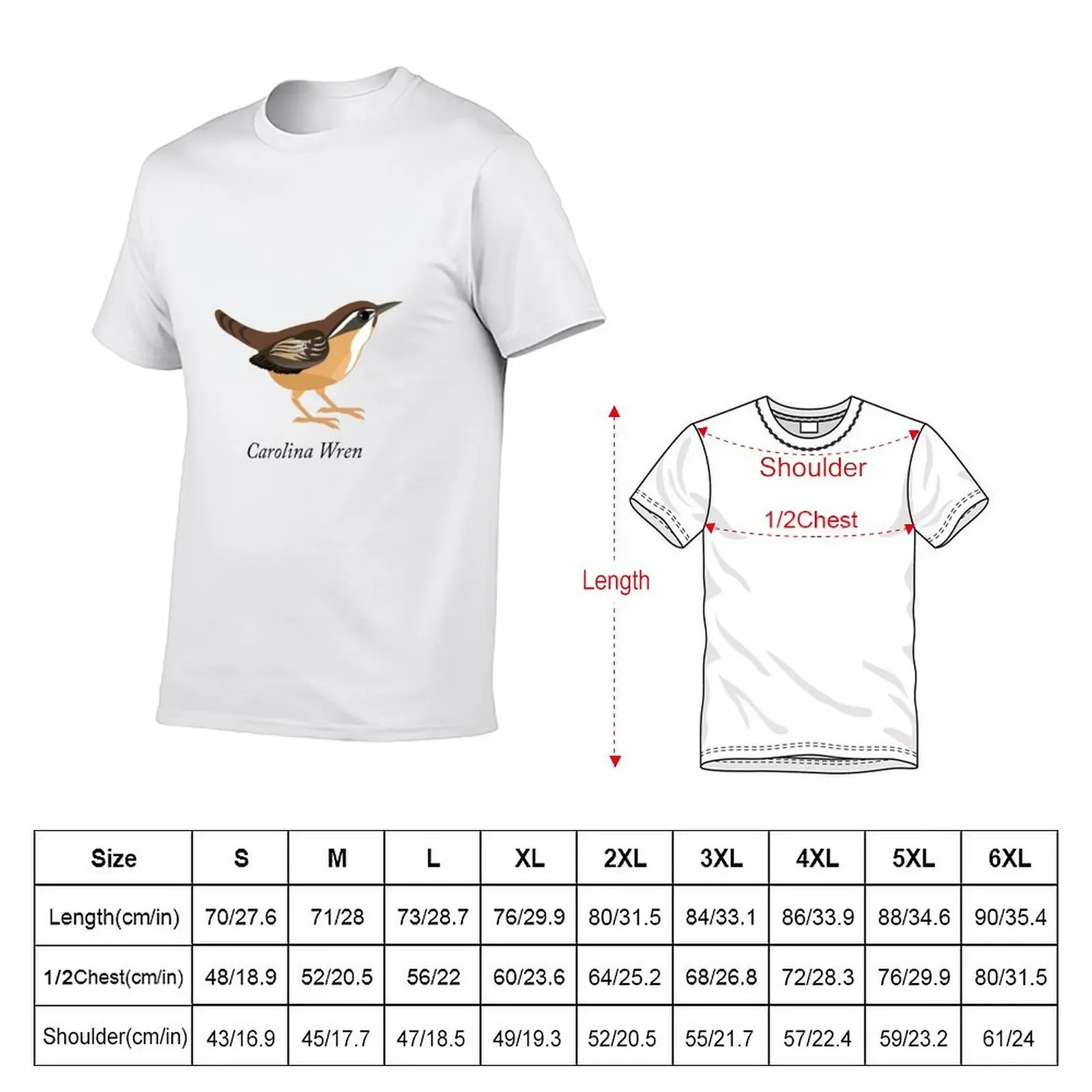 Carolina Wren T-Shirt luxury clothing labubu basketball graphic tees anime stuff mens shirts graphic tee