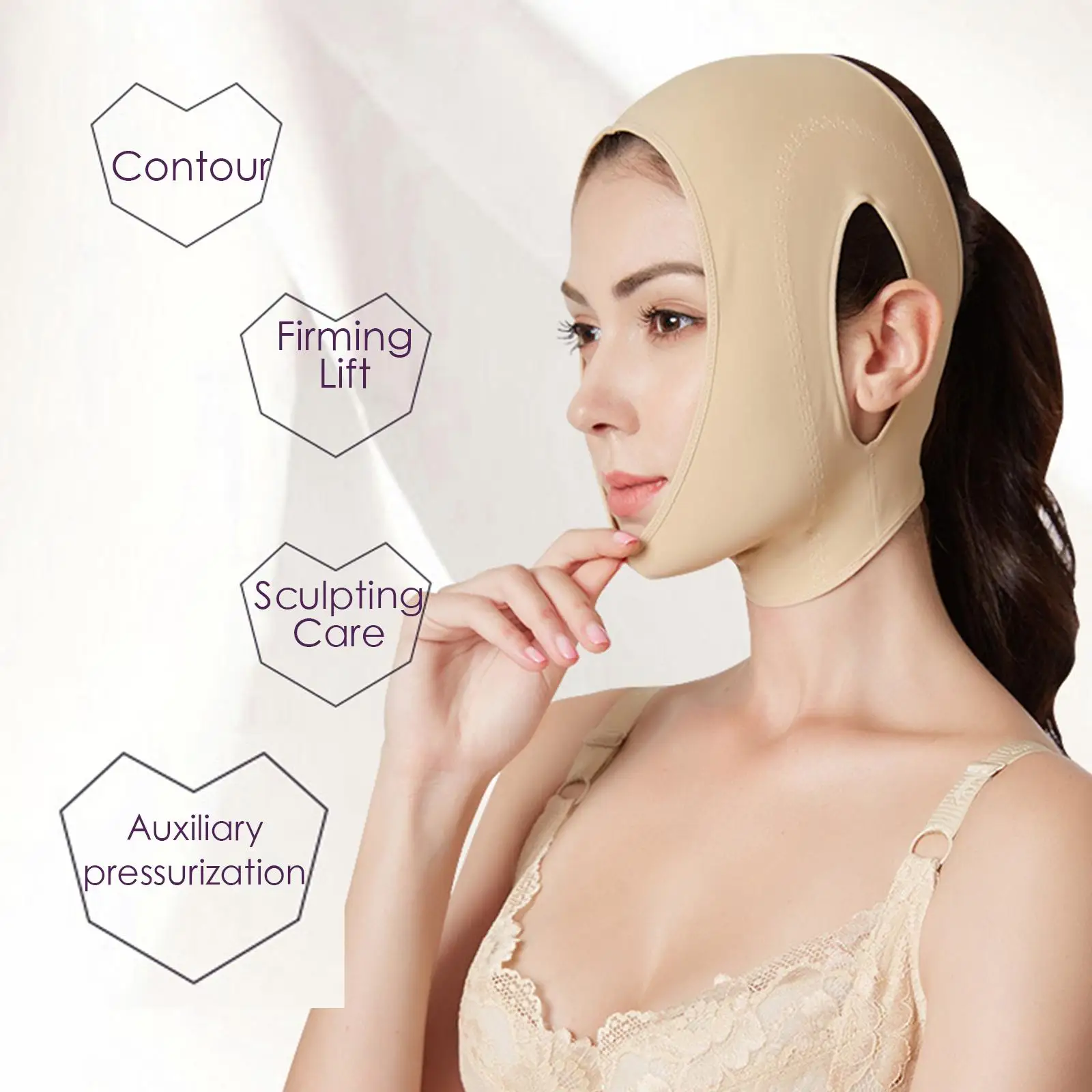 Masque facial amincissant pour le visage, ceinture à double ruisseau, V5V0