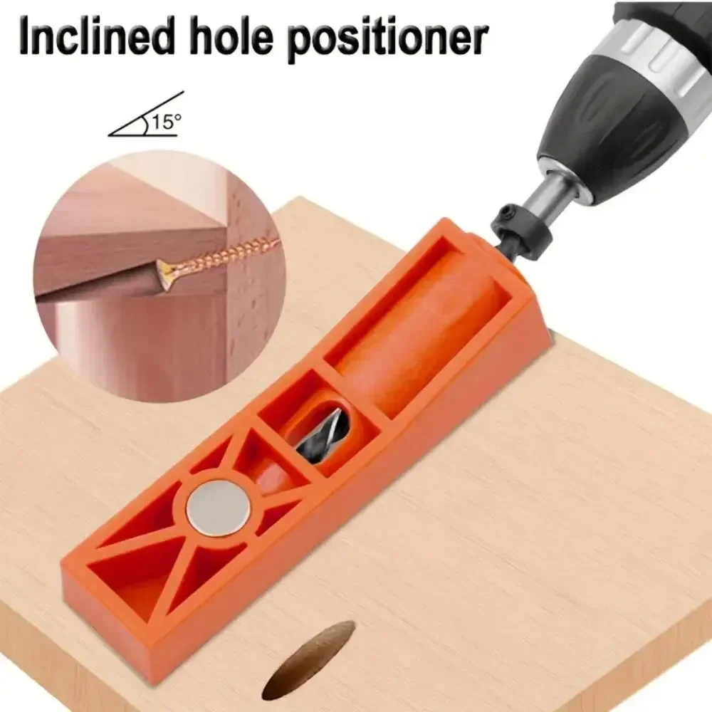 Woodworking Oblique Hole Locator DIY Woodworking Tools Pocket Hole Angle Drill Guide Rail Hole Punching Positioner Set