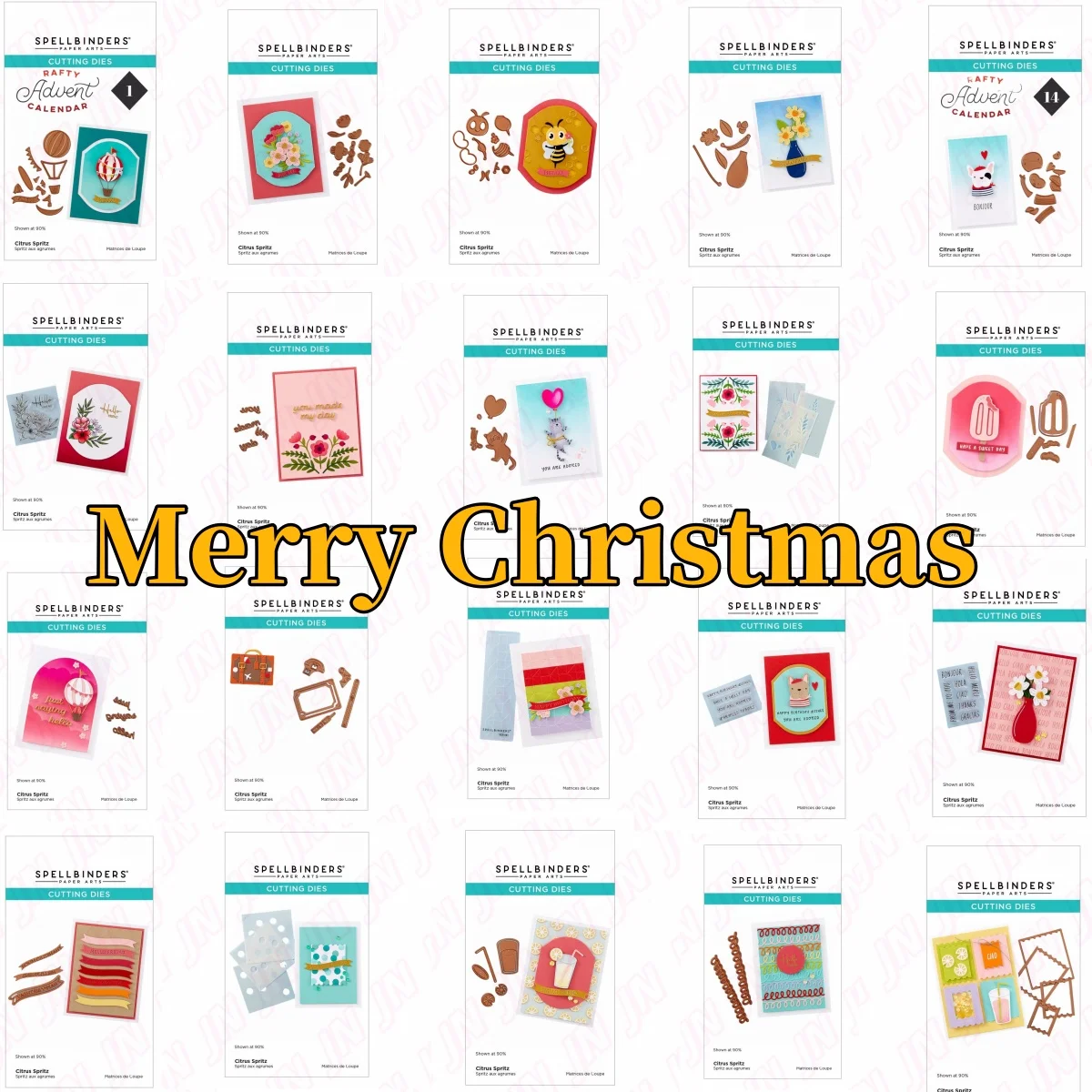 Набор вырубок для создания рождественских открыток с цветочными баннерами