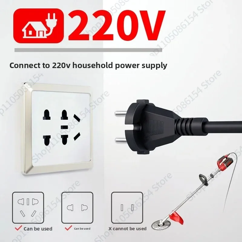 220V Plug-in AC Electric Lawn Mower Small Multifunctional Lawn Mower Rearner Trimmer Lawn Mower