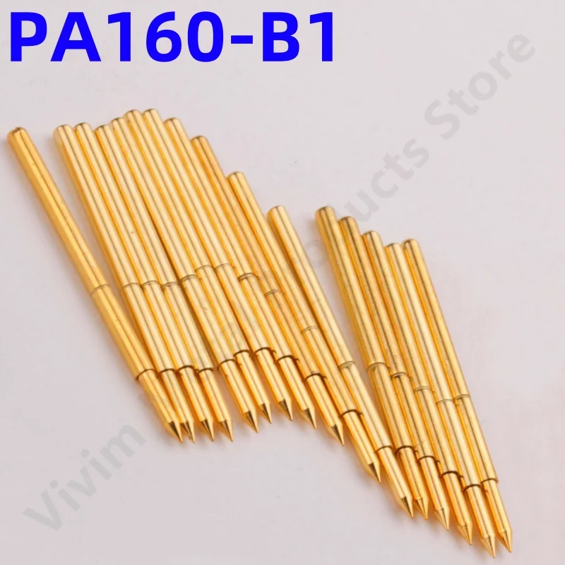 20/100PCS PA160-B1 Spring Test Probe Test Pin Pogo Pin P160-B1 P160-B ICT PCB TestTool 0.99/1.36/24.5mm Gold Needle Pointed Tip