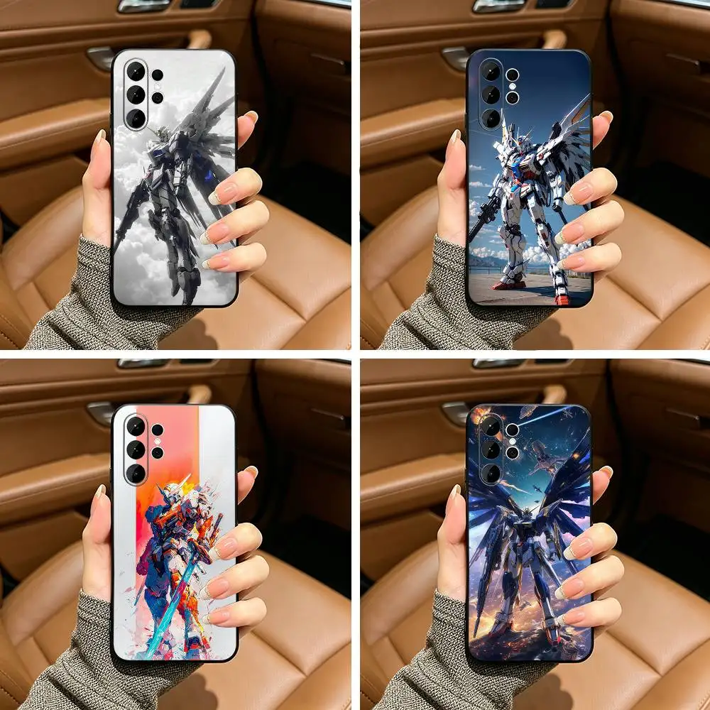 Mobile--Suit -Gundam -Unicorn Phone Case For Samsung S25,S24,S21,S22,,Plus S23,S30,Ultra,S20,Fe,Lite,Black Soft Silicone