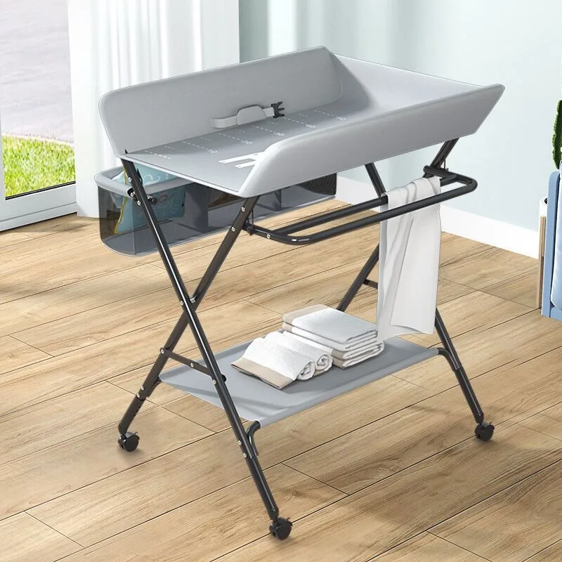 

Пеленальный столик, портативный пеленальный столик, складная станция для пеленания с ремнем безопасности, большая полка для хранения и полка