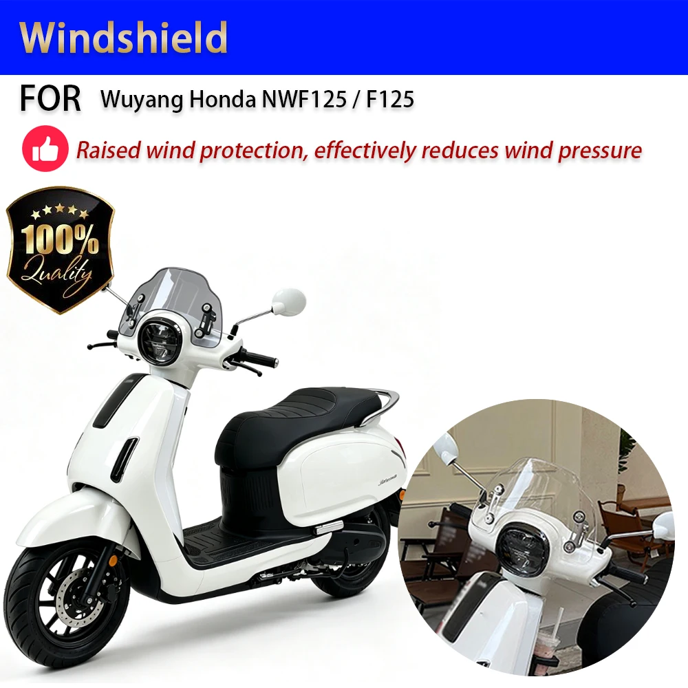 For Wuyang Honda NWF125 F125 Windshield Retro Front Screen Raised Wind Deflector Accesorios Moto Accessori Moto