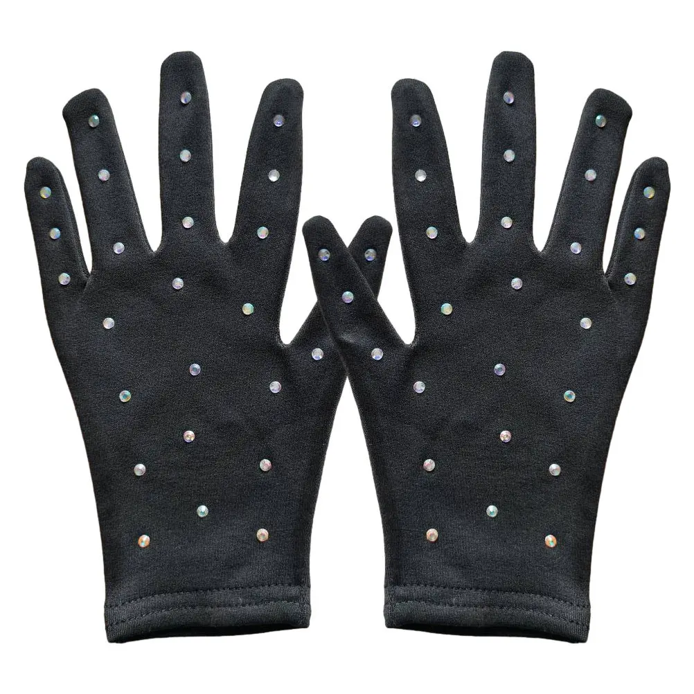 

Пара перчаток для фигурного катания с цветочным узором, декоративные перчатки для выступлений, дышащие перчатки для танцев и вечеринок, принадлежности для девочек-катершисток