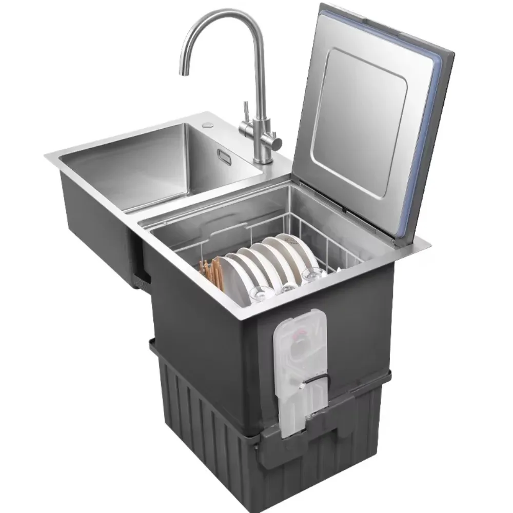 Full range of fully automatic kitchen appliances including single bowl ultrasonic dishwasher sink faucet integrated dishwasher