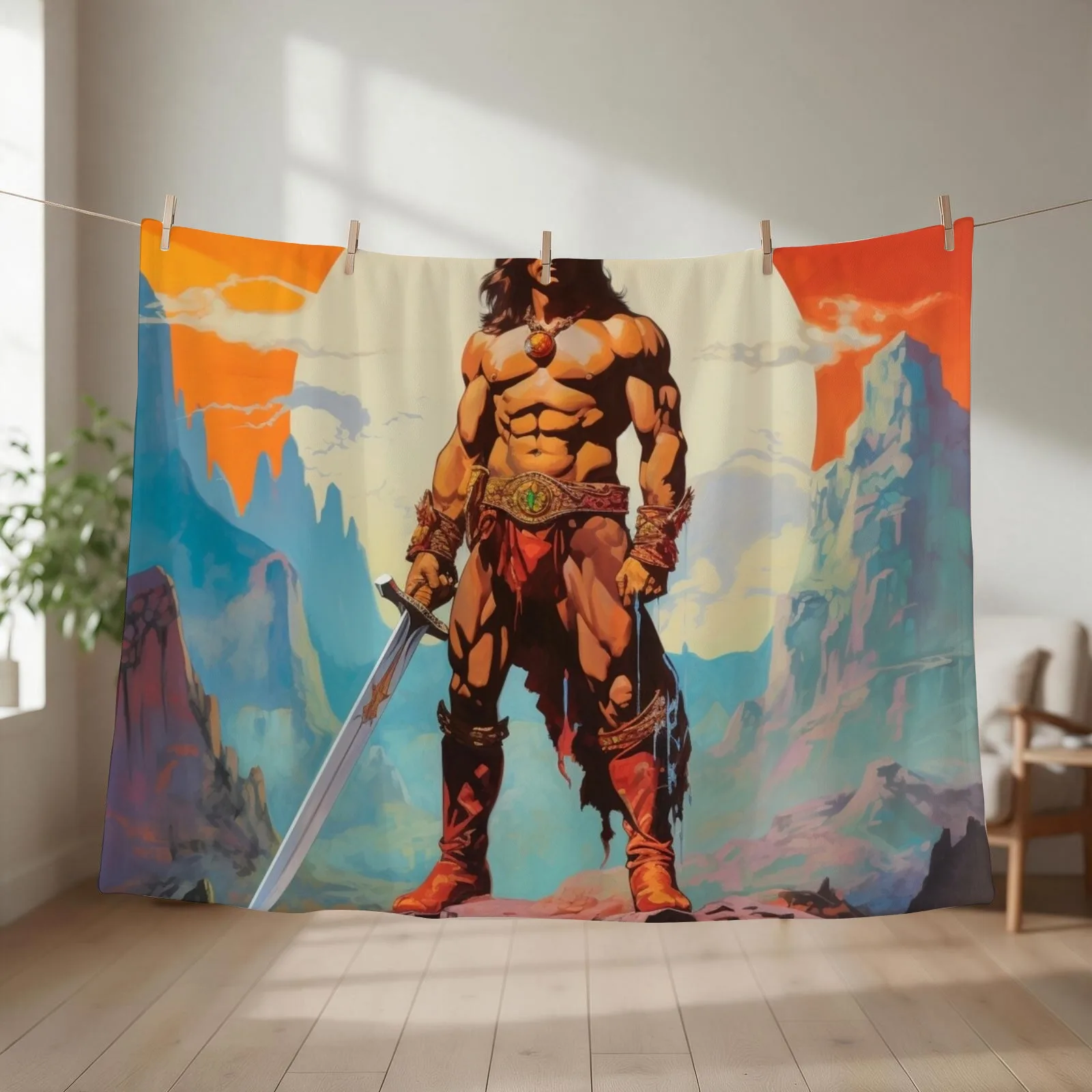 Conan The Barbarian Throw Blanket couch cozy soft plush fuzzy picnic outdoor blanket