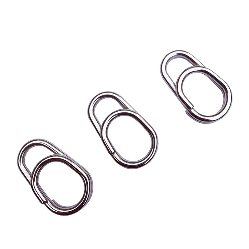 50/100 stücke Ocean Snap Angel ringe Edelstahl Split Ringe verstärken feste Ring Sea Jig Köder Verbindung Angel zubehör – Detail 3