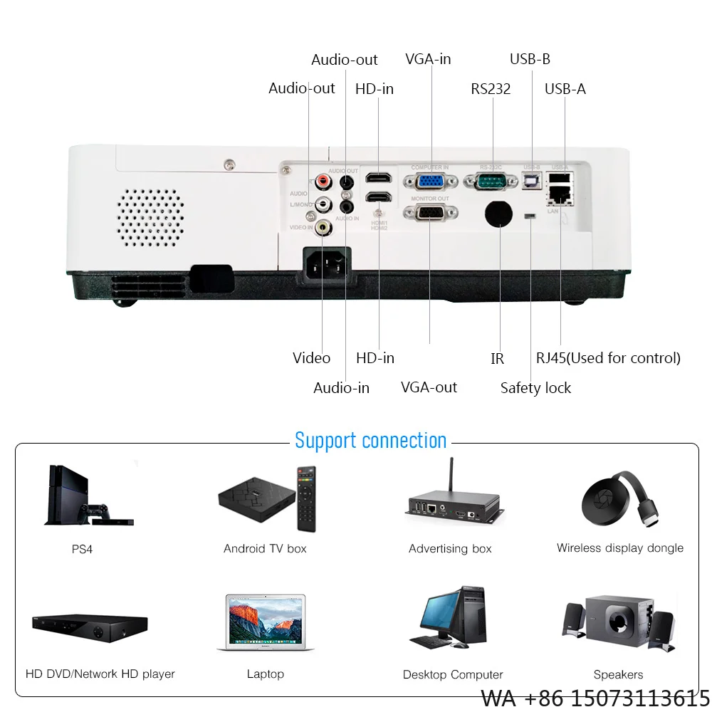

Уличный голографический 3LCD-проектор для больших помещений, высокое разрешение при дневной светоте для образования и кинотеатров