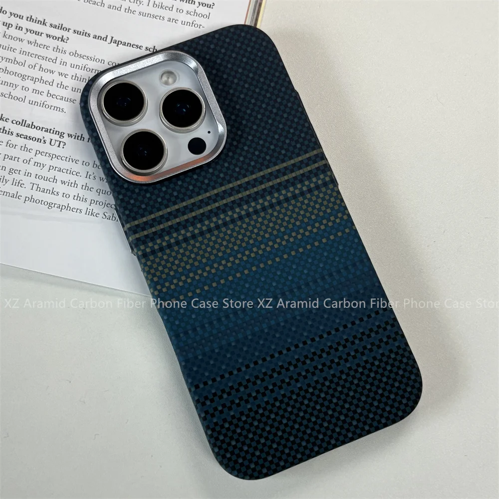 Aramid Carbon Fiber Pattern Cover for iPhone 14 Pro/15 Pro/16 Pro/15 Pro Max Carbon Texture Case for iPhone 16 Pro Max Cover