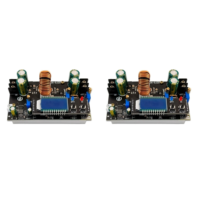 

2X ZK-SJ20 Automatic Step Up Down Module MPPT With LCD Display Buck Boost Converter Power Supply Module Adjustable Board