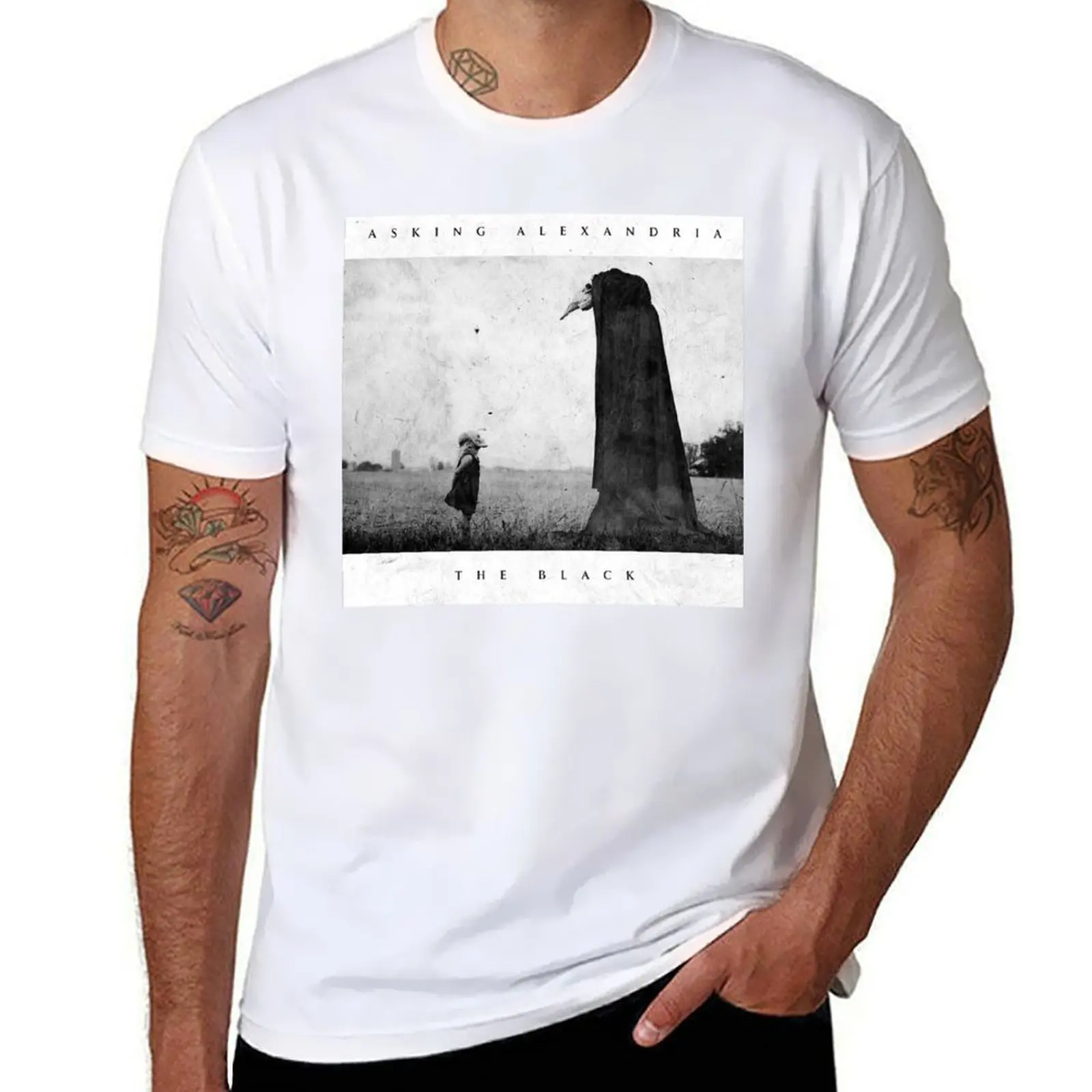 

Asking Alexandria The black T-Shirt mens graphic t shirts t shirts for man cotton funny T-Shirt