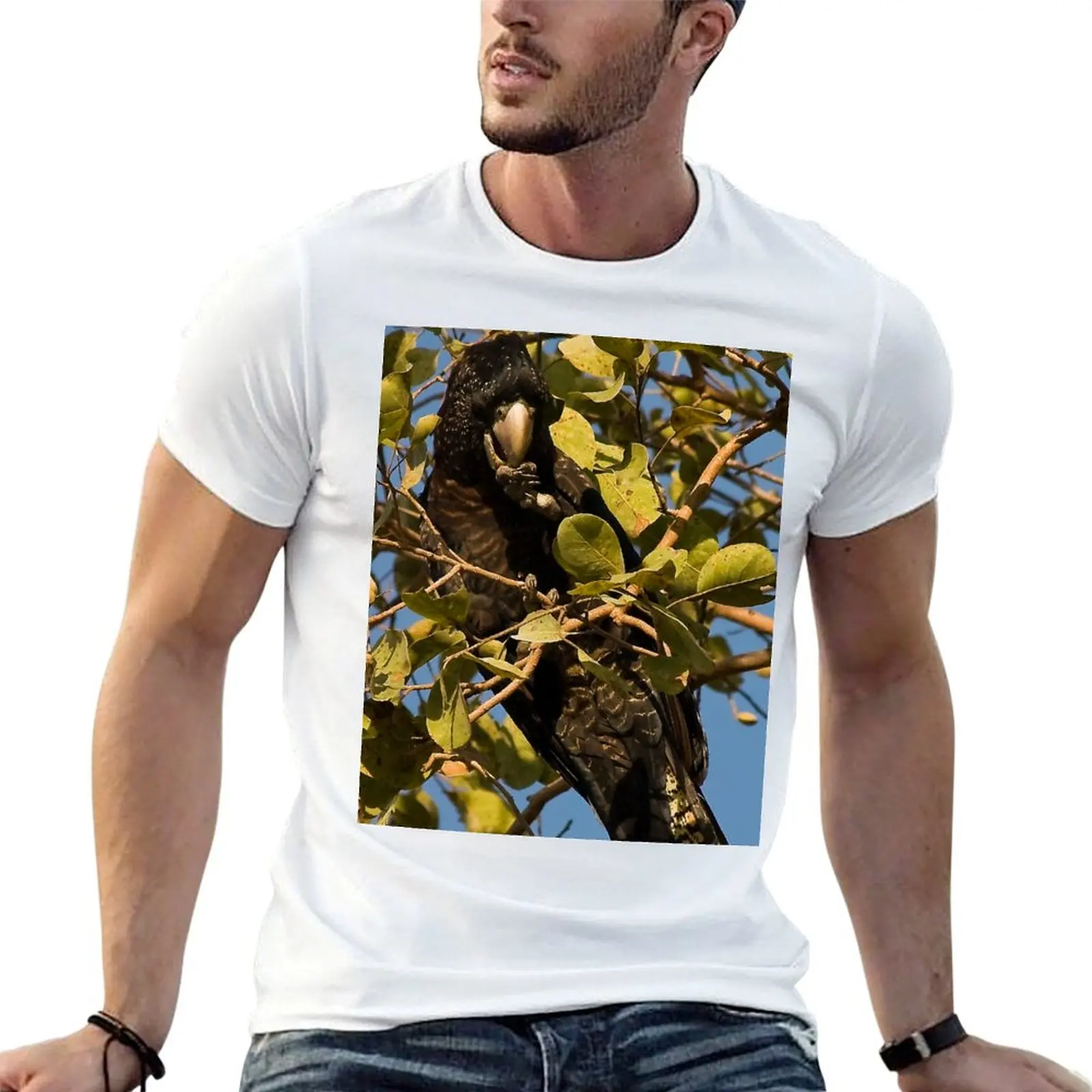 Feast Of the Black Cockatoo T-Shirt summer top plus sizes mens graphic t-shirts hip hop
