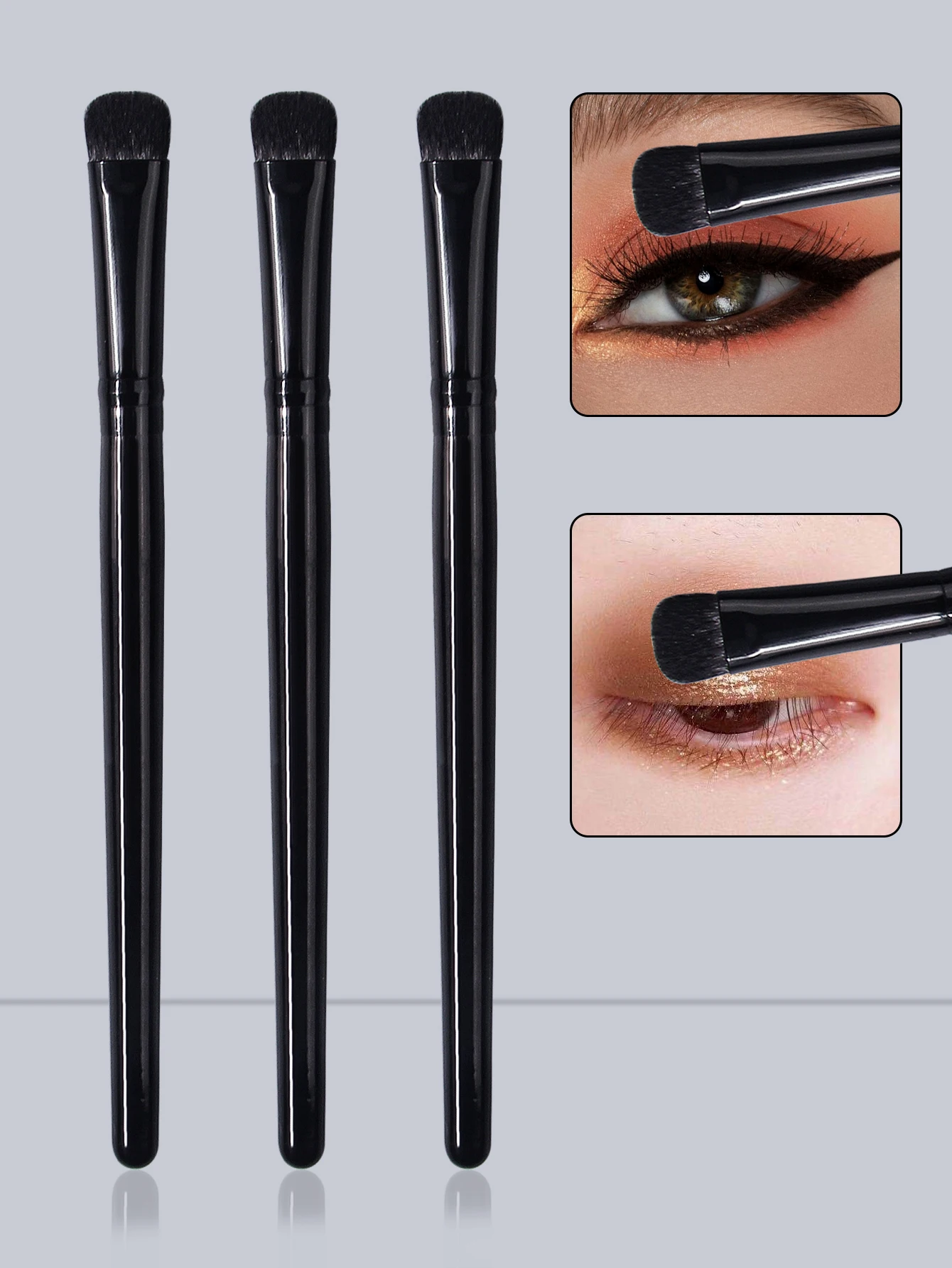3PC Pro Eye Brush Set - Soft Blending & Packing Eye Shadow Brushes Skin-Friendly Daily Makeup Kit for Beginners