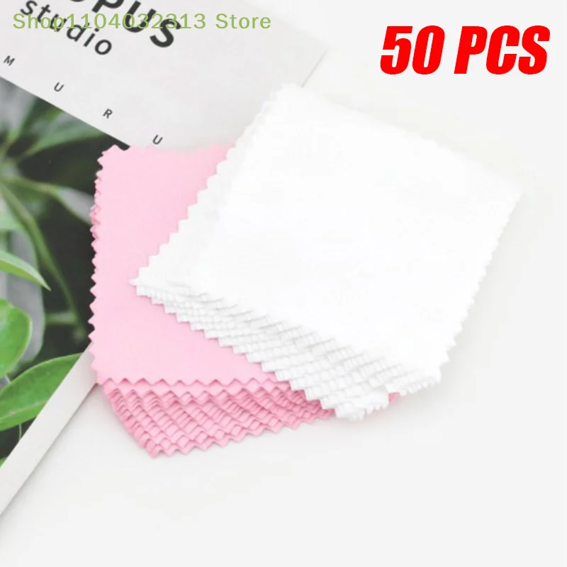 petite50 PCS Silver Polishing Cloth Cleaner Jewelry Cleaning Cloth Anti-Tarnish Jewelry silver cloth Toolaccessories