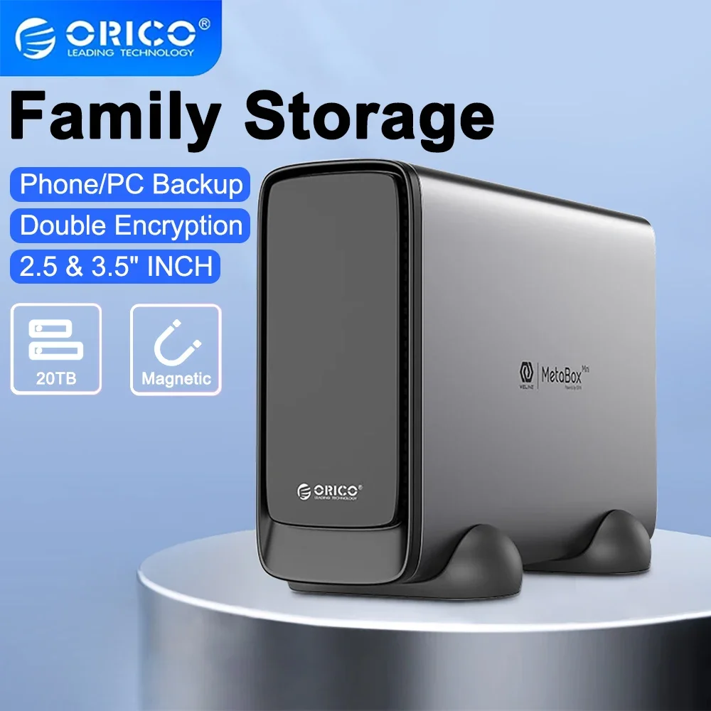 Imagem -01 - Orico Metabox Armazenamento Pessoal 3.5 Tipo-c Hdd Compatível Disco Rígido Externo pc Desktop Laptop Mac Armazenamento de Rede de Acesso Remoto