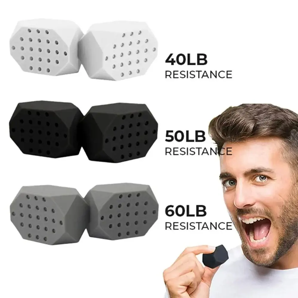 Ejercitador de mandíbula de 40/50/60Lbs, pelota de Fitness para la cara, entrenador de mandíbula reducido, Jawliner de doble barbilla, mordedura para masticar Facial, ejercicio muscular