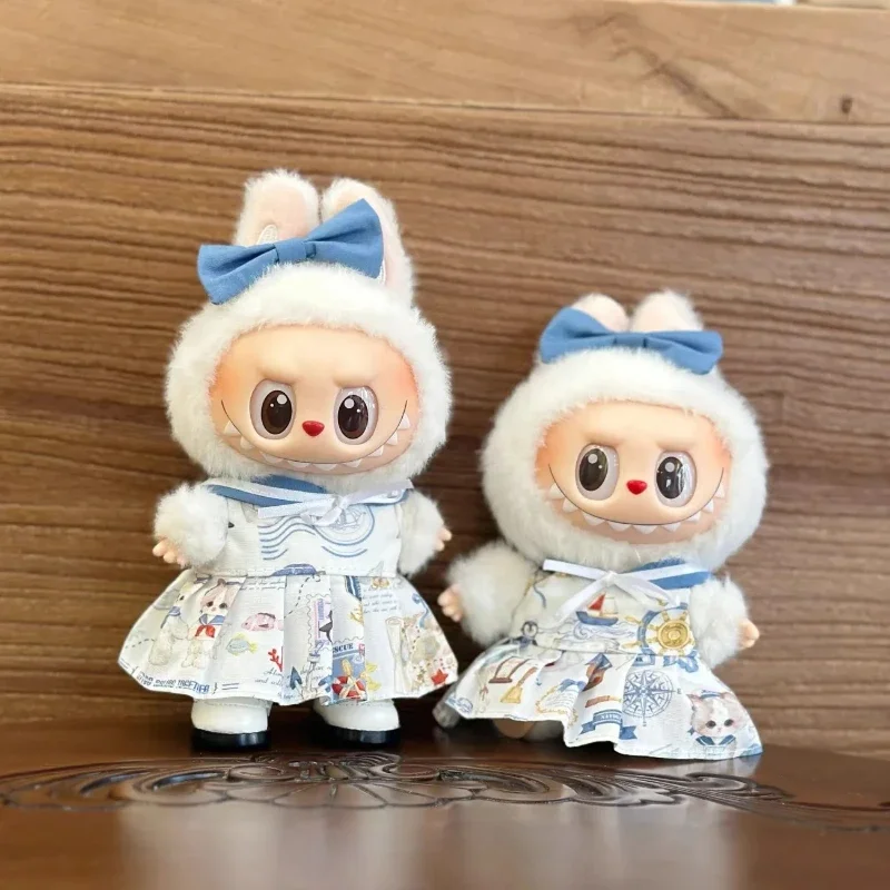 

New design suitable for labubu V1V2V317cm summer navy style dress doll doll clothes