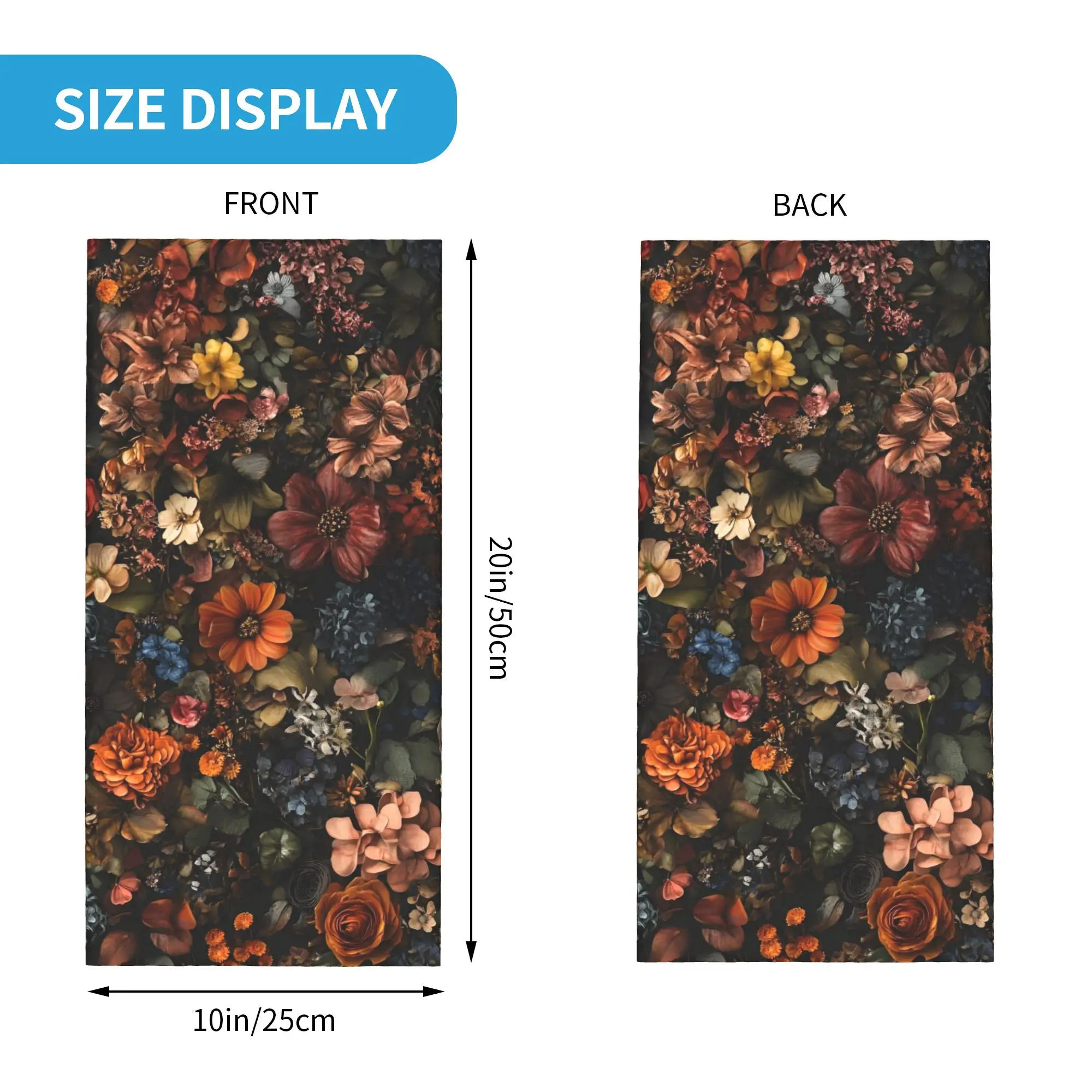 Custom Retro Flower Winter Headband Neck Warmer Women Men Ski Running Tube Scarf Fashionable Digital Print Face Bandana Gaiter