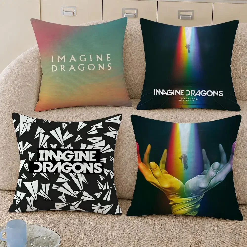 Band Imagine Dragons Believer Evolve Cushion Cover Decorative Pillowcase Soft Short Plush Cozy Durable Sofa Home Decor Items