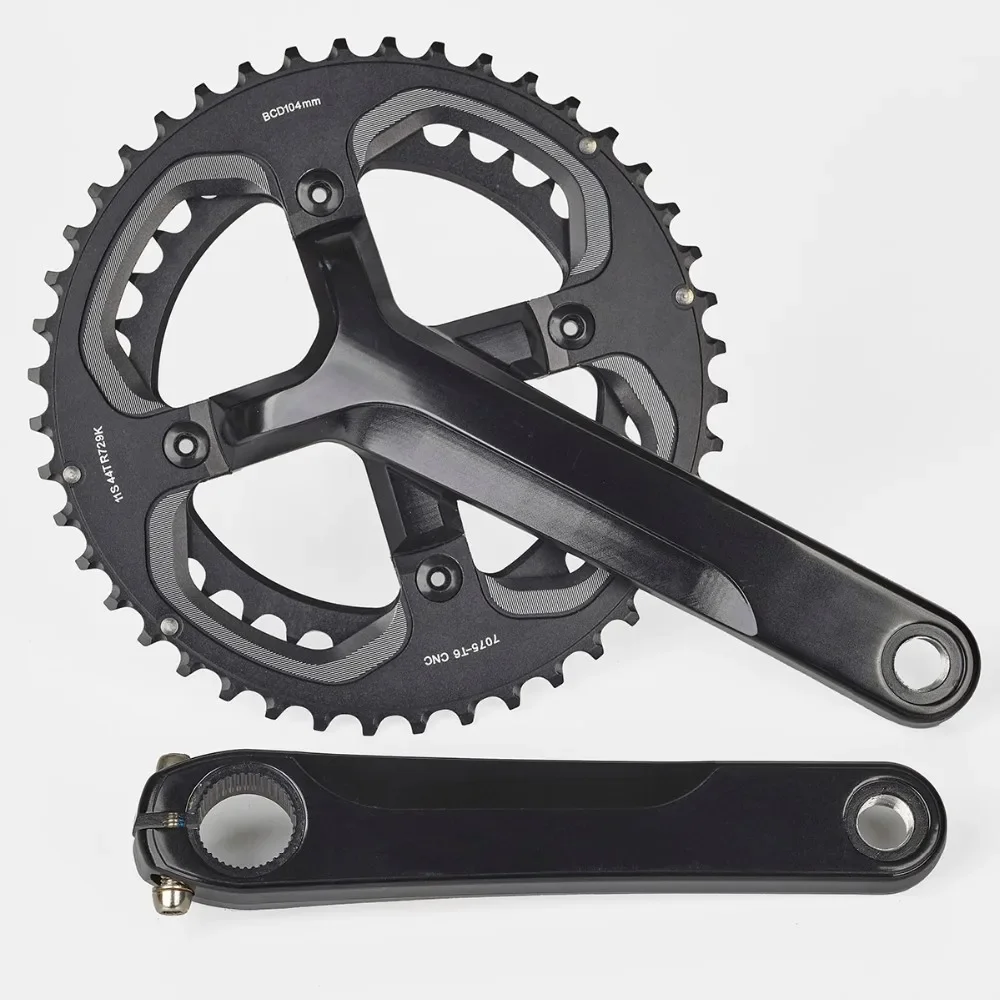 Short Crank Light CNC 34/44T Chainwheel Hollow Integral 155mm City and Road Bicycle Crankset Bicycle Accessories Outdoor