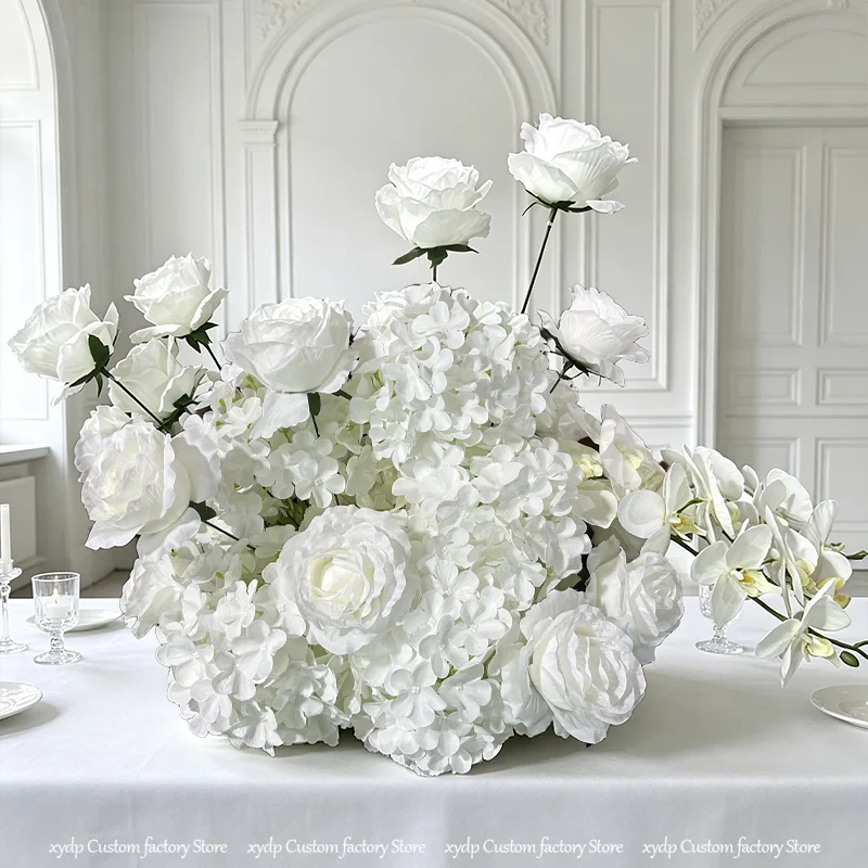 30/40/50/60/70CM Weiße Rose Hortensie Orchidee Tischdekoration Blumenball Arrangement Hochzeits-Hintergrund-Dekor Event-Party-Requisiten – Detail 5