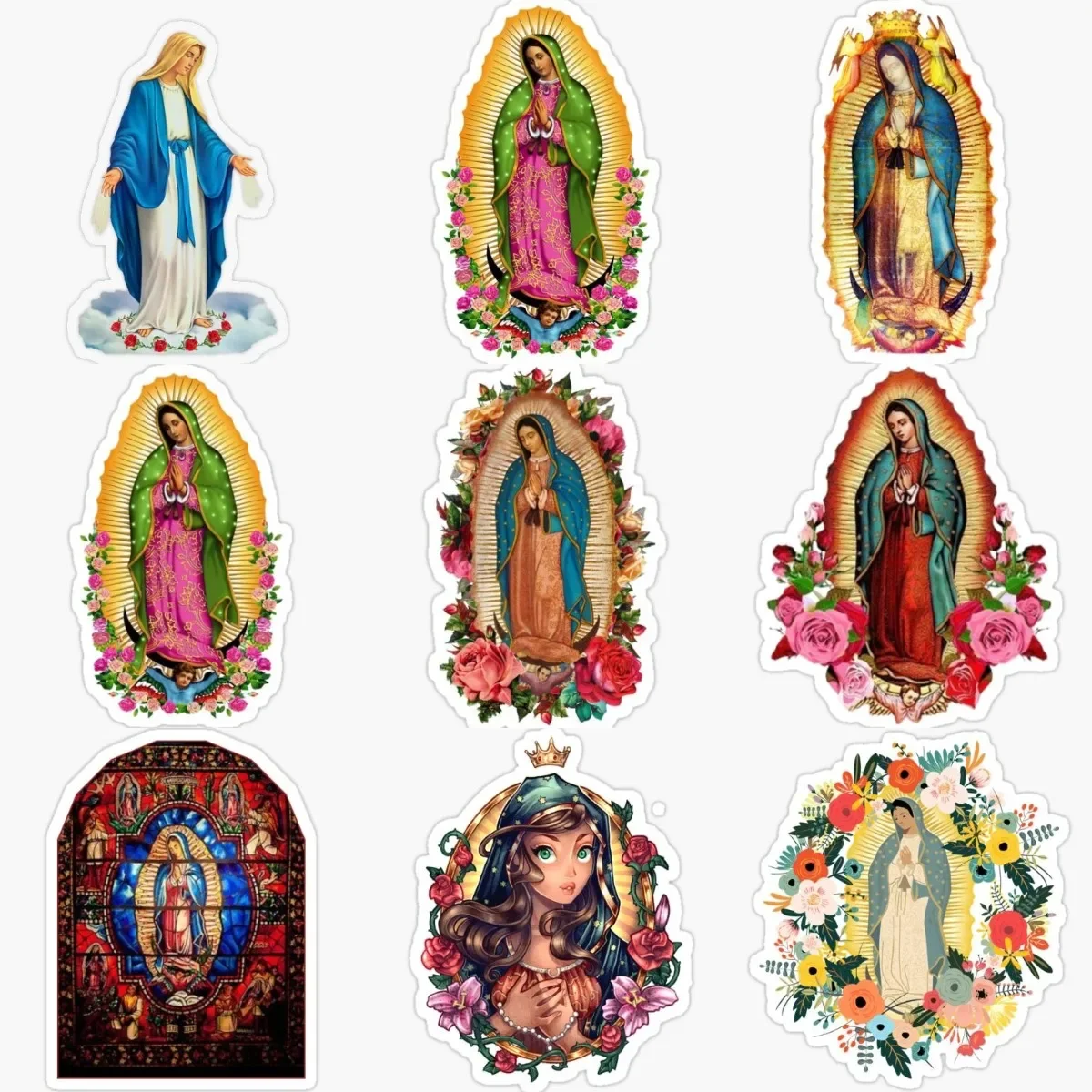 

Virgin Mary Jesus Christ Creative PVC Stickers Accessories for Decorate Car Table Wall Off-road Helmet Camper Van Fridge Room