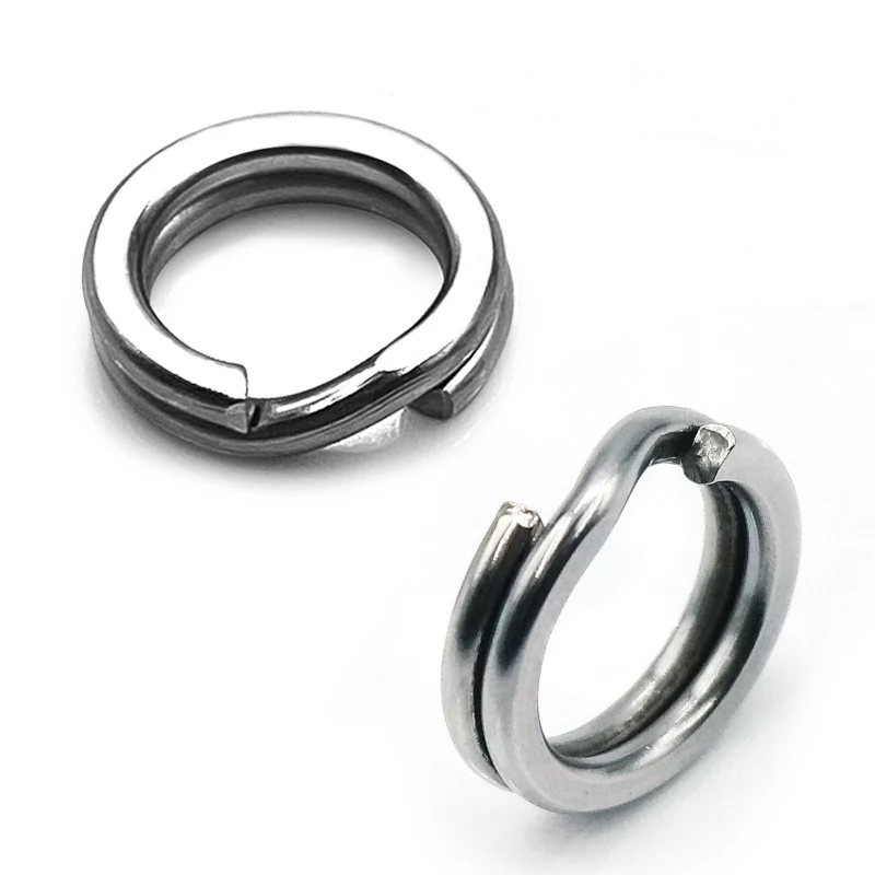 

50 шт. соединительных колец Luya из нержавеющей стали с двойным плоским кольцом, высокопрочные, для рыбалки, рыболовные снасти и аксессуары