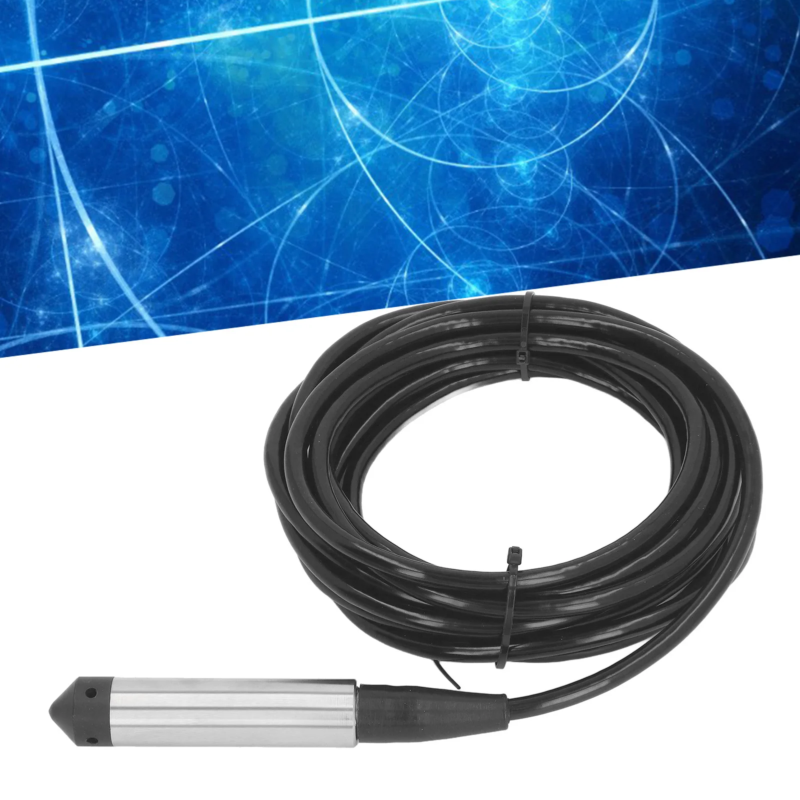 Liquid Level Transmitter Stainless Steel Probe 5 Meter Cable Throw in Water Level Sensor  12‑30V 4‑20mA for Fire Water