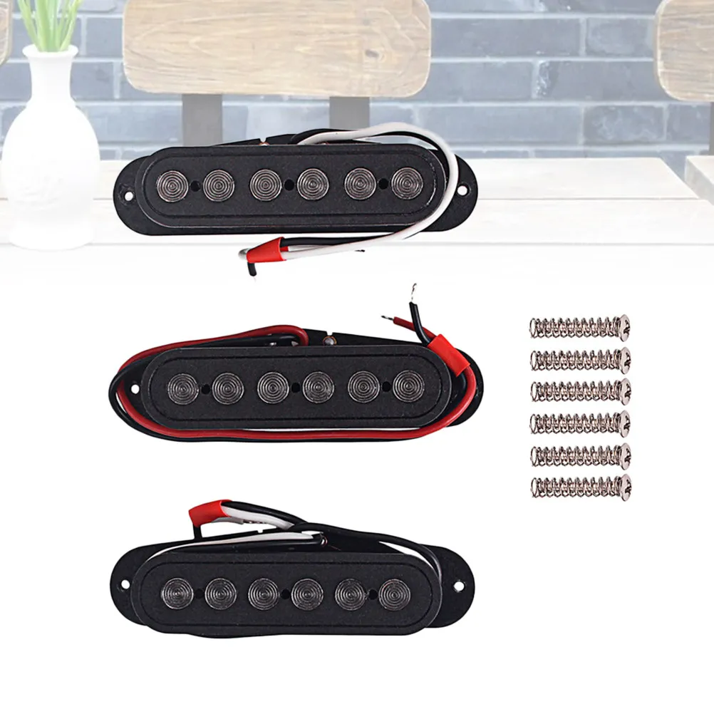 Electric Bass Guitar Neck Pickup 7mm Large Pole Dual Resonance Humbucker Single Coil Size Black